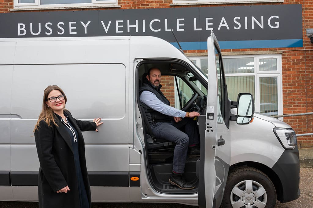 Customer collecting large van from Bussey Vehicle Leasing